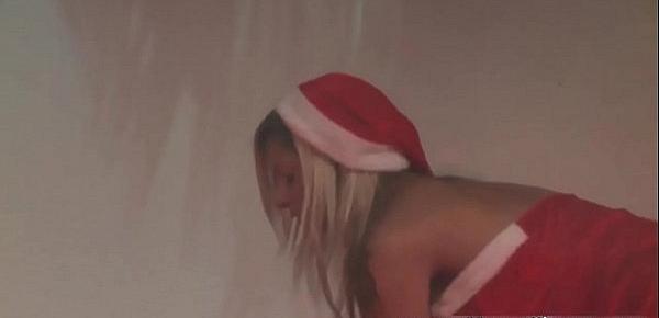  Sexy blonde hottie in Santa clothes